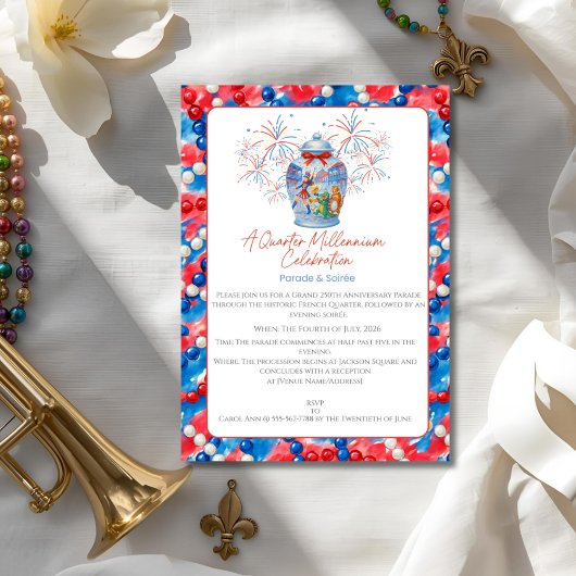 Invitation Parade et fête du 250e anniversaire Pot à gingembr