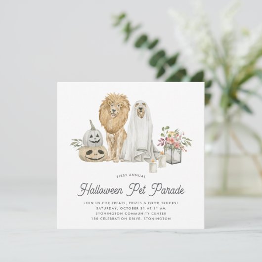 Invitation Parade pour animaux d'Halloween (Debout devant)