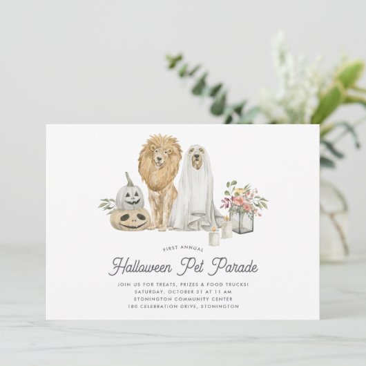 Invitation Parade pour animaux d'Halloween (Debout devant)