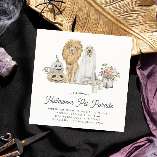 Invitation Parade pour animaux d'Halloween