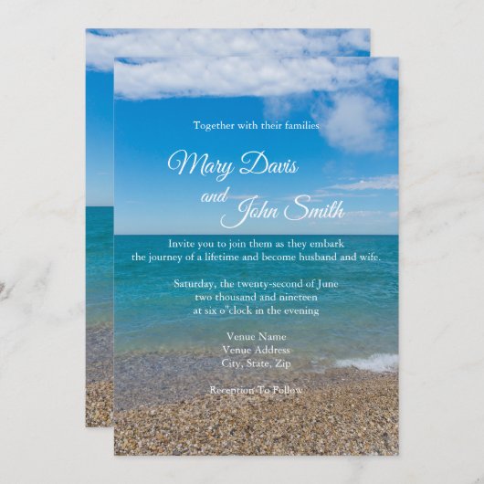 Invitation Paradis Bleu À Michigan (Devant / Derrière)