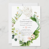 Invitation Paradis Luxuriant Confirmation Florale Tropicale (Devant)