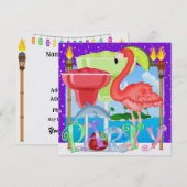 Invitation Paradis PARTY / Luau - SRF (Devant / Derrière)