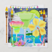 Invitation Paradis PARTY / Luau - SRF (Devant / Derrière)