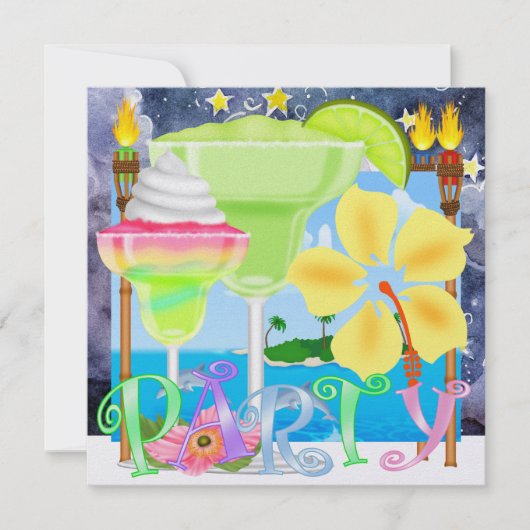 Invitation Paradis PARTY / Luau - SRF (Devant)