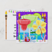 Invitation Paradis PARTY / Luau - SRF (Devant / Derrière)