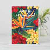 Invitation Paradis tropical Hawaï Floral Luau (Debout devant)
