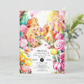 Invitation Paradis Whimsical Candyland Anniversaire (Debout devant)