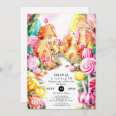 Invitation Paradis Whimsical Candyland Anniversaire (Devant / Derrière)