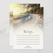 Invitation Paradise Beach Sunset Merci côtier rustique (Devant / Derrière)