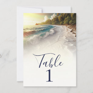 Invitation Paradise Beach Sunset Rustic Coastal Numéro de tab