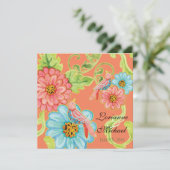 Invitation Paradise Inséparables 3, Floral Modern Mariage (Debout devant)