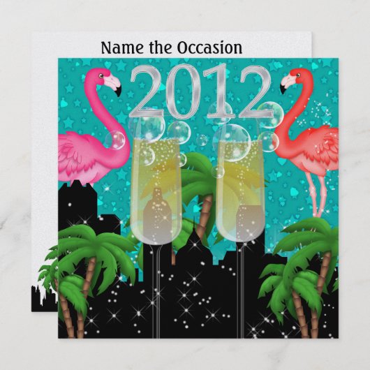 Invitation Paradise Party in Style Bright Lights - SRF (Devant / Derrière)