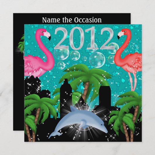 Invitation Paradise Party in Style Bright Lights - SRF (Devant / Derrière)