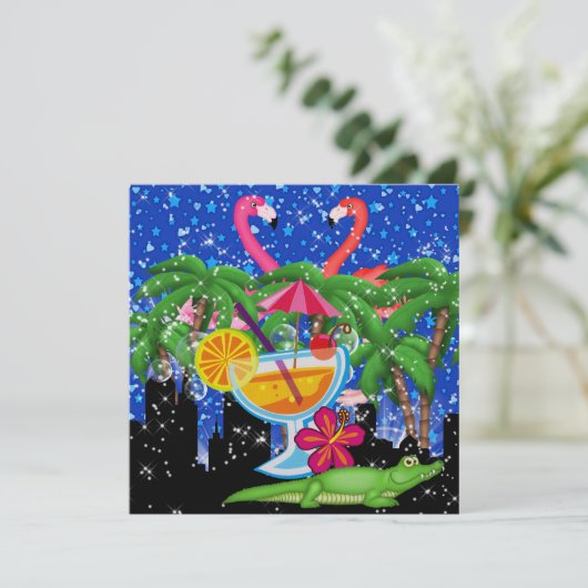 Invitation Paradise Party in Style Bright Lights - SRF (Debout devant)