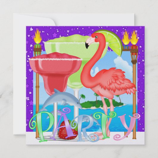 Invitation Paradise PARTY / Luau - SRF (Devant)