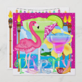 Invitation Paradise PARTY / Luau - SRF (Devant / Derrière)