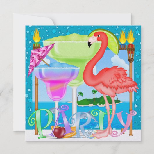 Invitation Paradise PARTY / Luau - SRF (Devant)