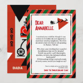 Invitation Paradoxe de Tinsel DADA Lettre du Père Noël (Devant / Derrière)