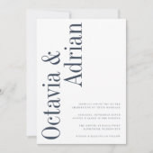 Invitation Parallèle | Mariage de typographie marine moderne  (Devant)