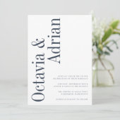 Invitation Parallèle | Mariage de typographie marine moderne  (Debout devant)