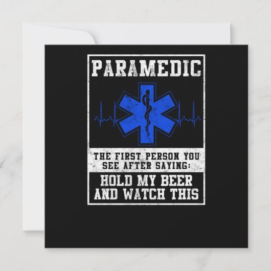Invitation Paramedic Paramedic La Première Personne Que Vous (Devant)