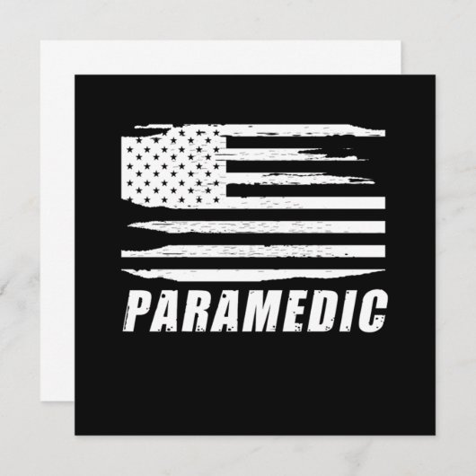 Invitation Paramedic USA Drapeau EMT EMS Docteur Médecine Amb (Devant / Derrière)