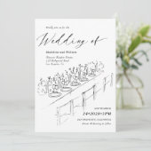 Invitation Paramètre de table dessinée à la main Mariage mini (Debout devant)