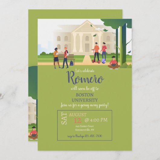 Invitation Paramètre du collège (Devant / Derrière)