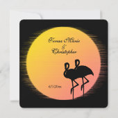Invitation Paramètre flamme Mariage du soir du soleil (Dos)
