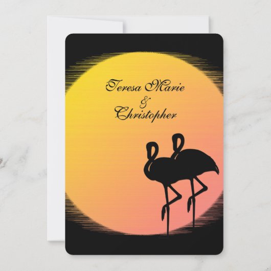 Invitation Paramètre flamme Mariage du soir du soleil (Dos)