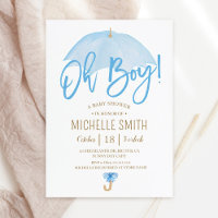 Parapluie bleu d'amour saupoudrer Baby shower Invi