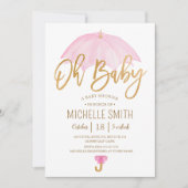 Invitation Parapluie d'amour Sprinkle Baby shower (Devant)