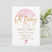 Invitation Parapluie d'amour Sprinkle Baby shower (Debout devant)