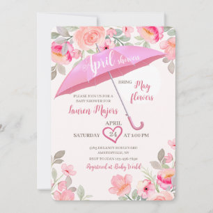 Invitation Parapluie de douches d'avril