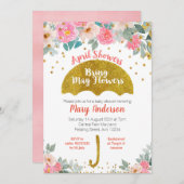 Invitation Parapluie d'or Les douches d'avril apportent des f (Devant / Derrière)