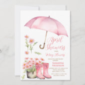 Invitation Parapluie Douches d'avril Apporter mai Fleurs (Devant)