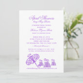 Invitation Parapluie et cadeaux Fête des mariées violet (Debout devant)