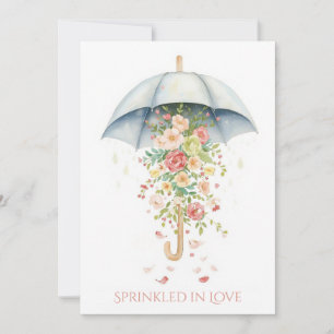 Invitation Parapluie Floral de Printemps Aquarelle Baby Sprin