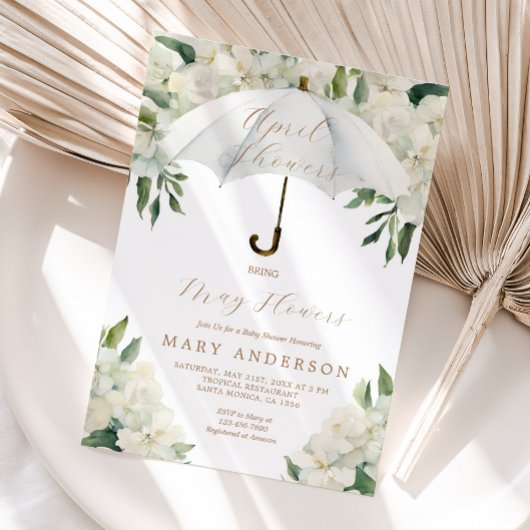 Invitation Parapluie floral Douches d'avril Apportent mai Fle