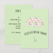 Invitation Parapluie Floral pour la Douche (Devant / Derrière)