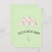 Invitation Parapluie Floral sous la Douche (Devant / Derrière)