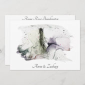 Invitation *~* Parapluie Japonaise Femme RSVP QR AR27 Mariage (Devant / Derrière)