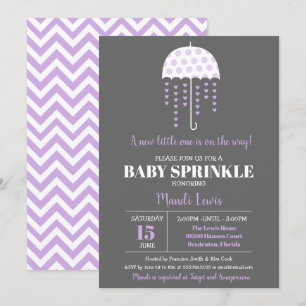 Invitation Parapluie mignonne Lavande Parfum arroser ou Baby