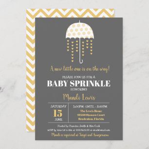 Invitation Parapluie mignonne Yellow Baby Sprinkel ou Baby sh