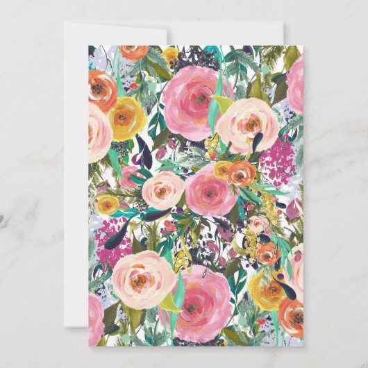 Invitation Parapluie Or Douche d'avril Apporter mai Fleurs (Dos)