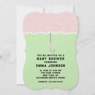 Invitation Parapluie pour Baby Shower