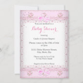Invitation Parapluie rose Eléphant Calf Baby shower fille (Dos)