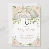 Invitation Parapluie rose Les douches d'avril apportent des f (Devant)