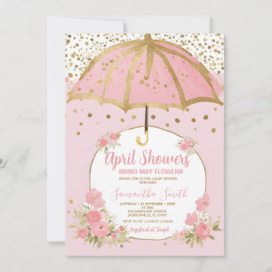 Invitation Parapluie rose vif Douches d'avril Apporter Fleur 